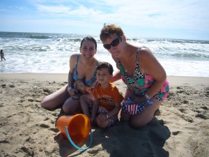 My mother, Tyler and I before the wave from Hell!