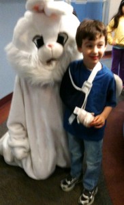 Tyler with the Easter Bunny at the Pediatrician!